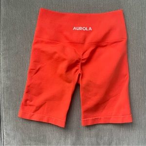 AUROLA DEPP ORANGE WORKOUT BUTT SCRUNCH SHORTS
